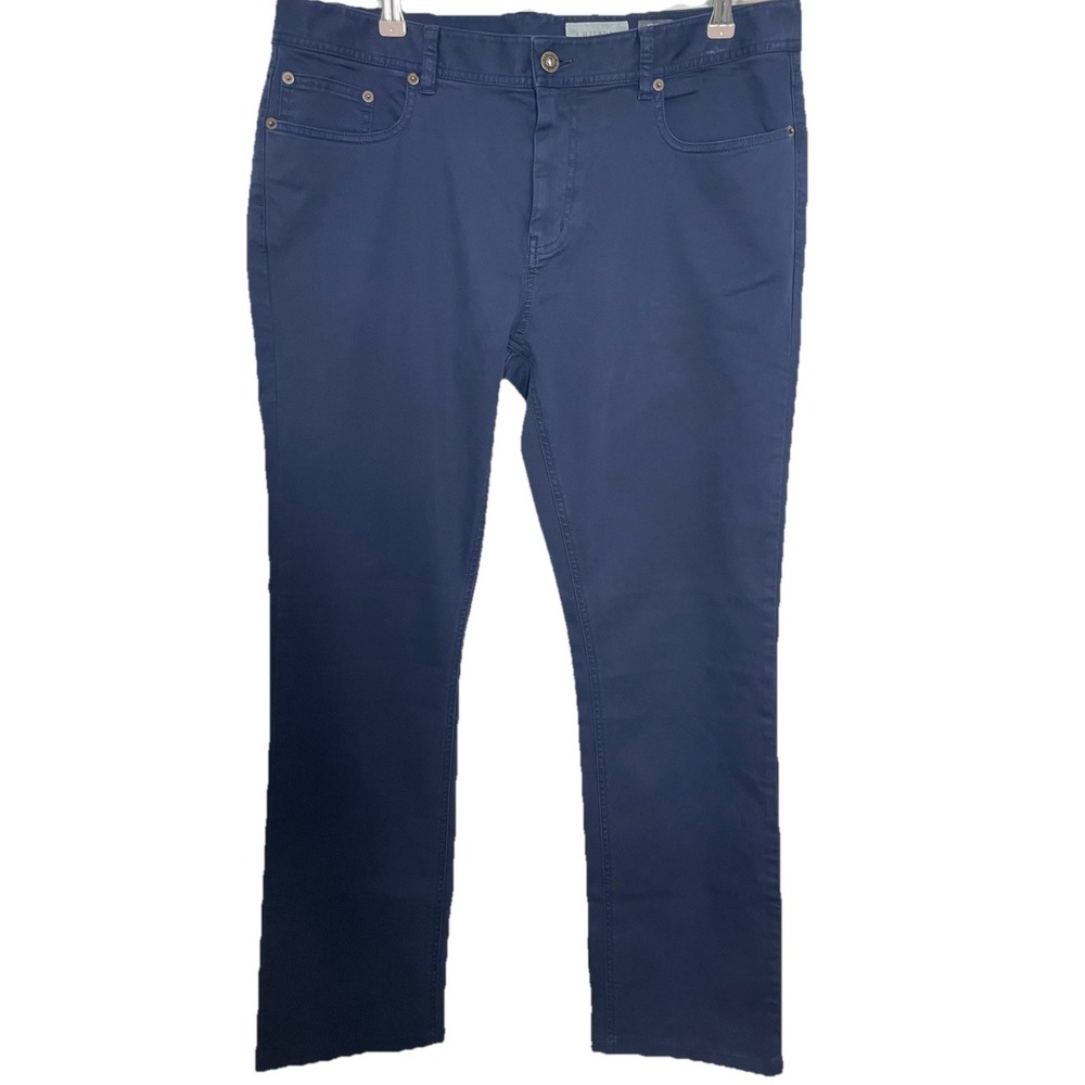 J Hilburn Jeans Mens Blue Straight Leg‎ 5 Pocket Twill Pants Size 36x31
